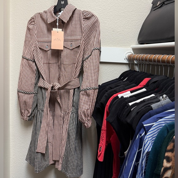 Elegant Plaid Long Sleeve Dress - Picture 3 of 8